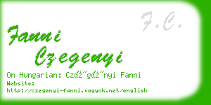 fanni czegenyi business card